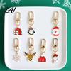 Xmas Theme Pendant Cartoon Christmas Keychain Enamel Santa Snowman Elk Snowflake Bag Charm Backpacks Keychain for Handbags Purses Party Favors