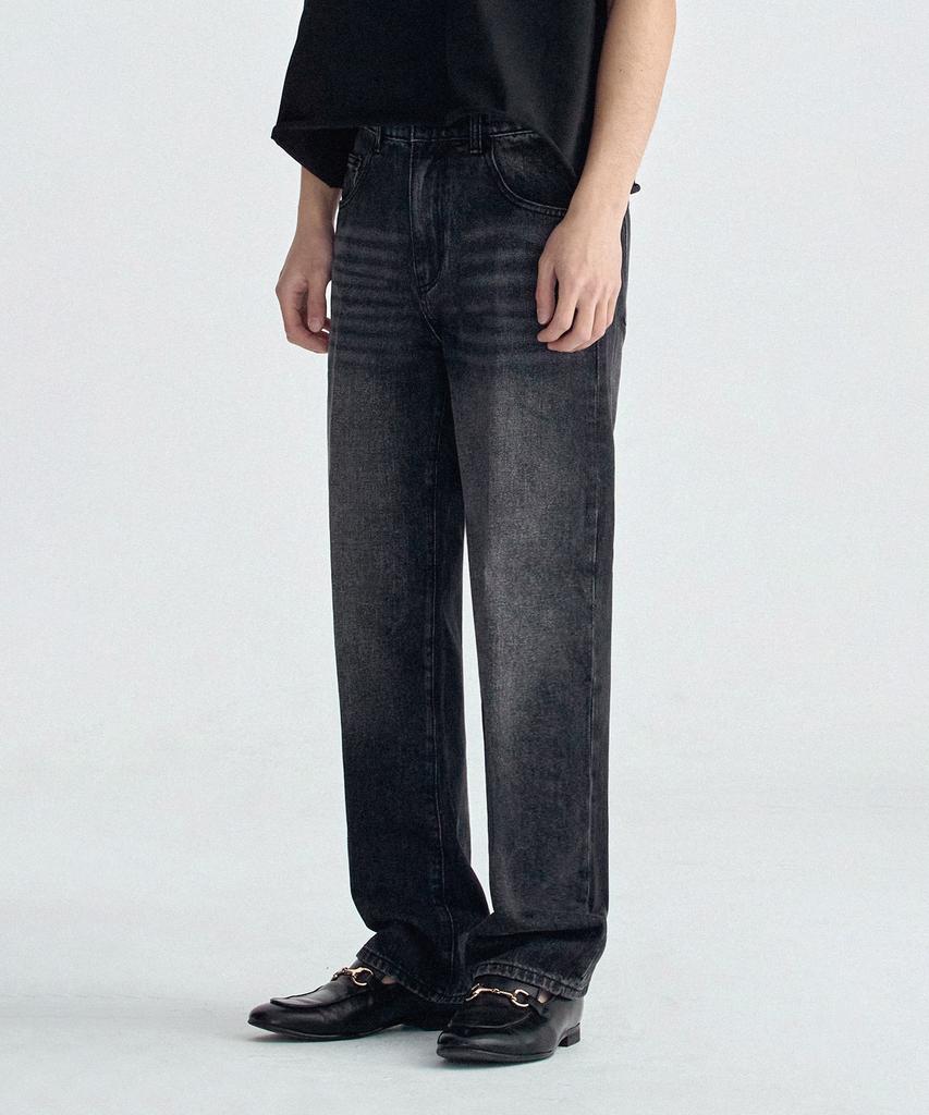 Peulojegteusseuli Black Straight Denim Pants_Wd1616