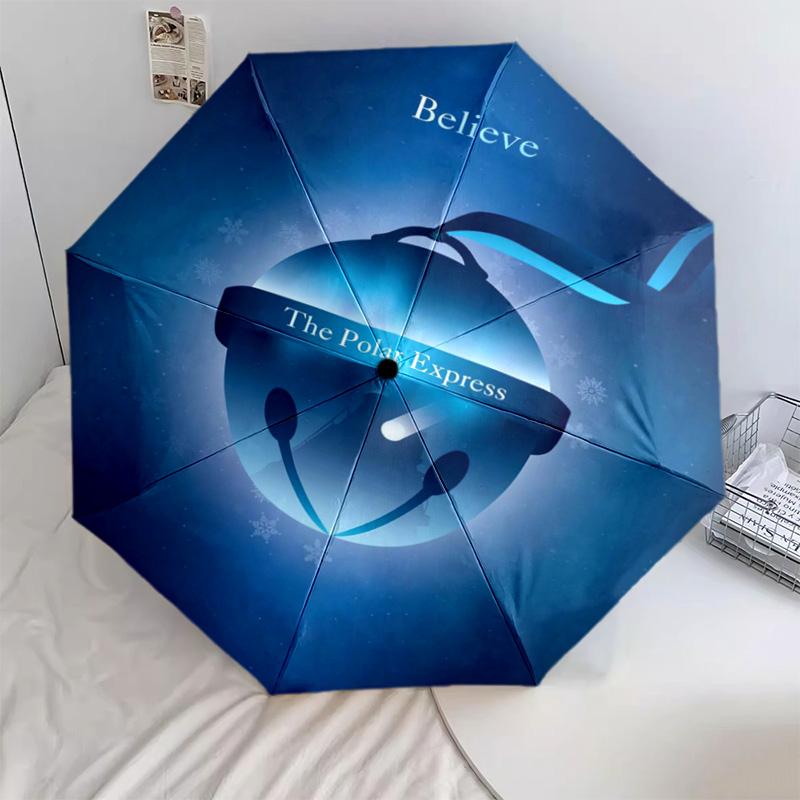1 PC Automatic Folding Umbrella - Cartoon Pattern, Portable & Foldable Design with 45 Ribs, Christmas Birthday Gifts