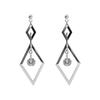 Earrings for Resin Miyabi Grace [Cubic Zirconia] Women, Dangling, Non-Pierced Earrings, Elegant, Adult, Formal, Large, Painless, Crystal, Square,