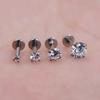 10Pcs ASTM F136 Titanium 18G/16G Internal Teeth Labret Stud CZ Cartilage Earring Helix Tragus Nose Stud Piercing