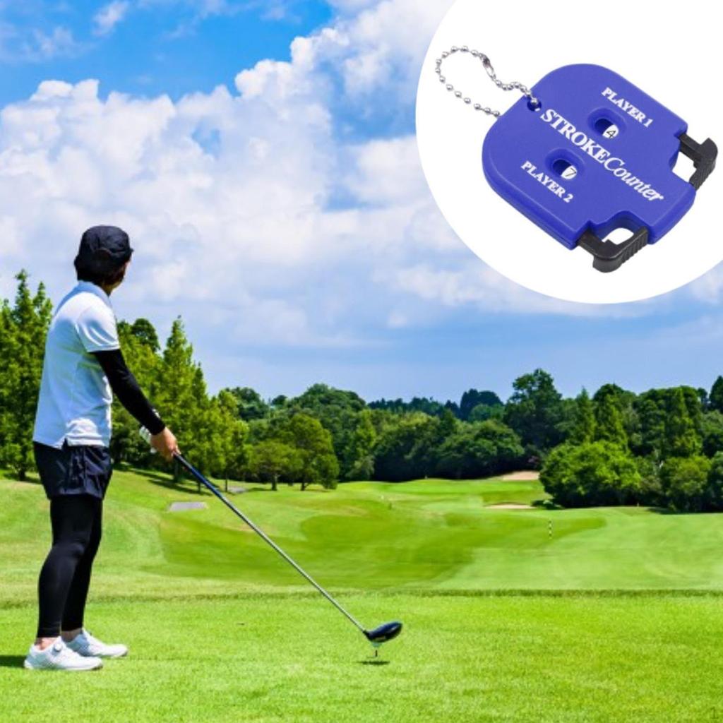 Golf Stroke Counter Accessories 2 Digit Square, Manual, Player with Key Chain Portable for Games