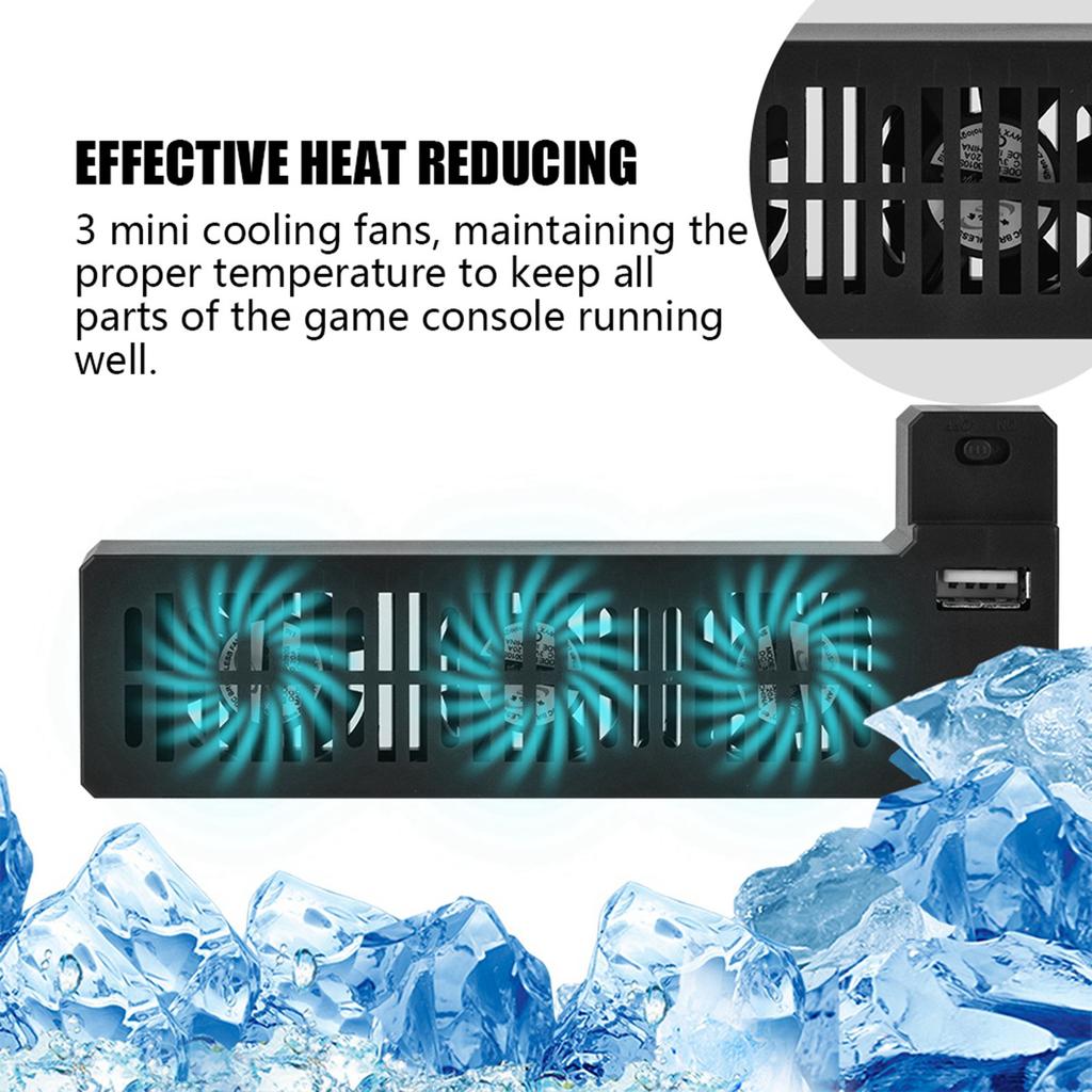 Game Console Heat Reducing Fan, Portable Heat Reducing USB External Cooling Fan   Fan Portable Side Mounted for ONE X Game Console