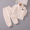 Pyjamas för barn Flickor Coral Fleece Förtjockad Pojkar Ansiktsduk Höst och vinter Baby Flickor Hemma Vinterkostym