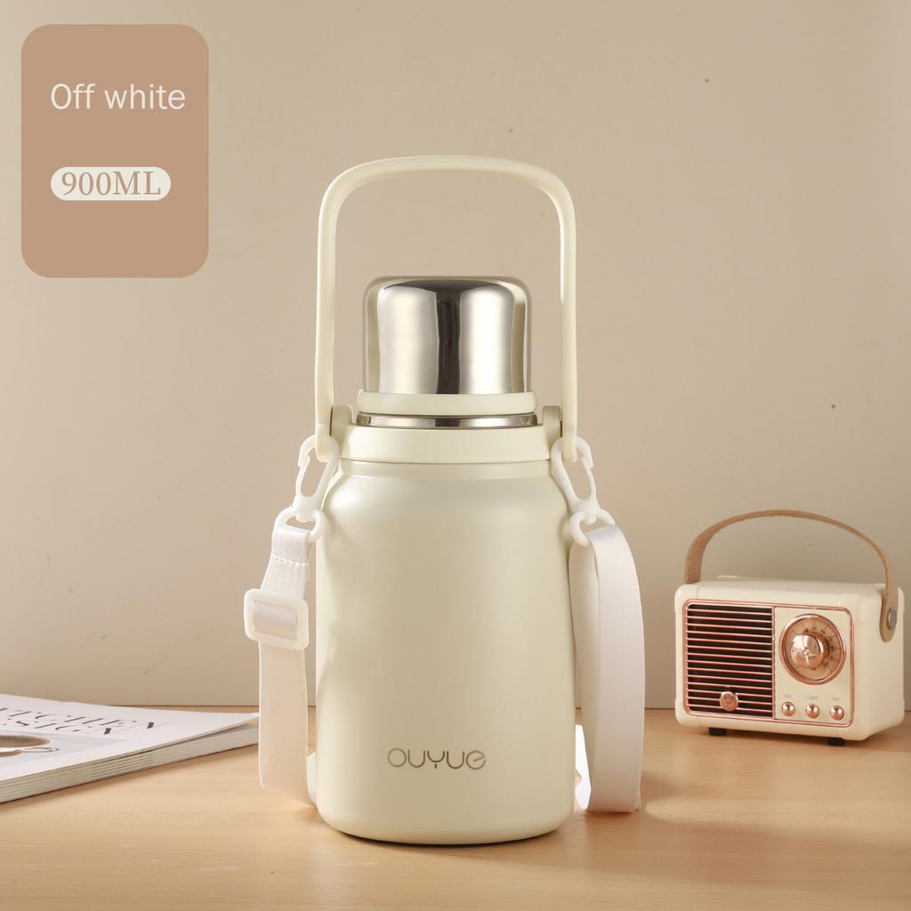 MeyJig Termosflaska med stor kapacitet Vakuumflaska Rostfritt stål Isolerad Termisk Vattenflaska 900ml