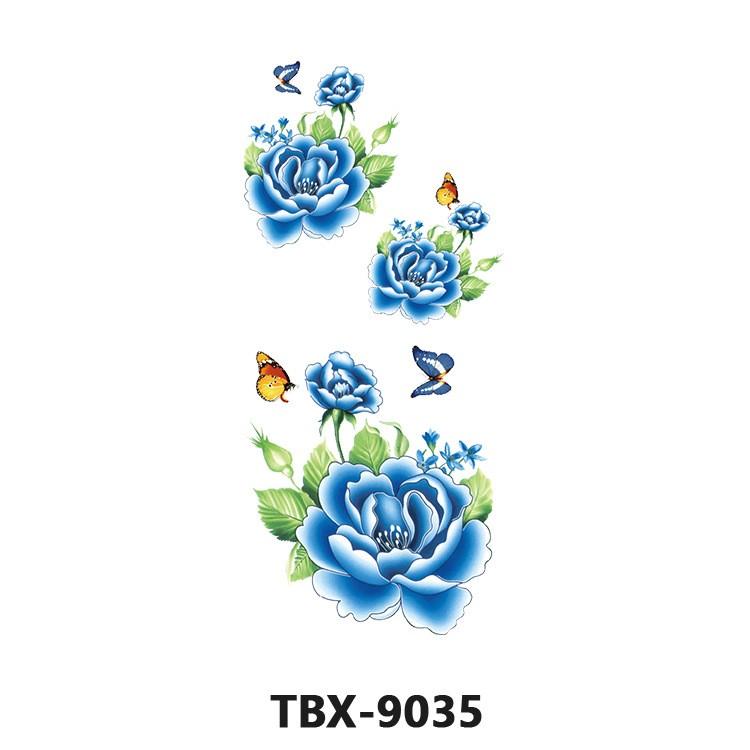 6/1 Sheets Waterproof But Removable Colorful Temporary Tattoo Flower Tattoo