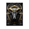 Metal Sculpture Gorilla King Canvas Painting Print Golden Lion Tiger Deer Bull Poster Art Animal Statue Picture Wall Decoration