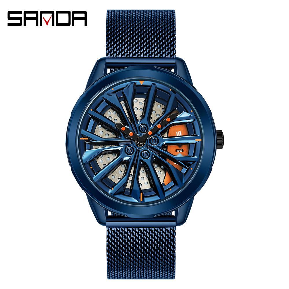 Sanda Meilleure Vente 1088 Montre pour Adolescent: Personnalisé, Cadran Rotatif 3D, Tendance, Quartz Étanche.