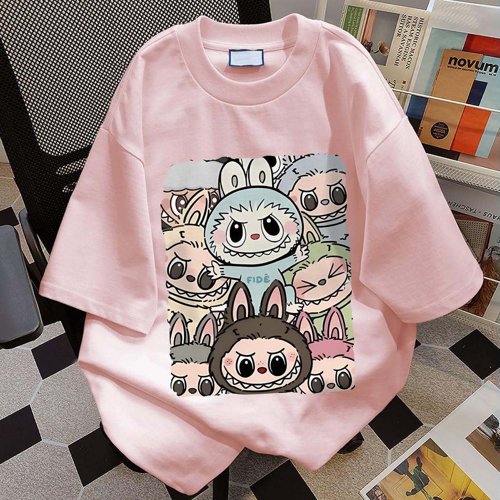 

Футболка labubu с коротким рукавом, модный топ с мультяшным рисунком 6XL