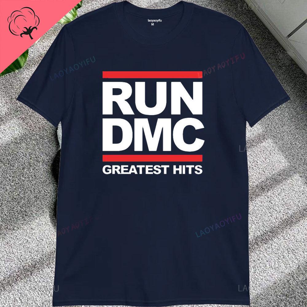 Vintage Run Dmc Hip Hop Rock Muisc Printed Graphic Male Tshirts Short Sleeve Streetwear Loose Women Tshirt Casual Fashion Tees
