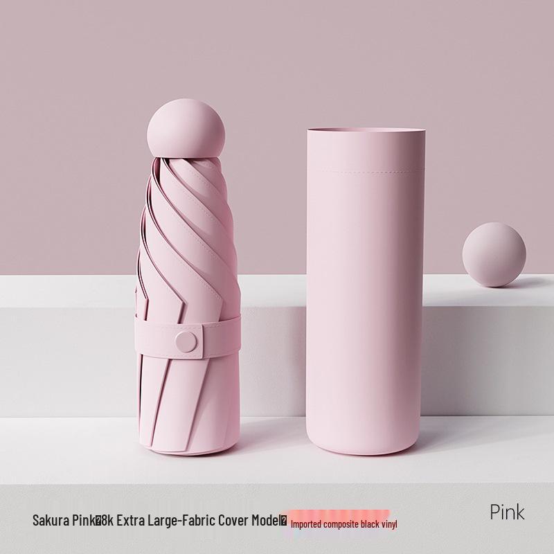 Compact Five-Fold Umbrella: Portable Pocket Sunshade & Rain Parasol for Women, Anti-UV Sunscreen Protection.