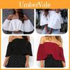 Stylish Summer Off Shoulder Ruffle Hem Loose Fit Top Women Urban Fashion Tee