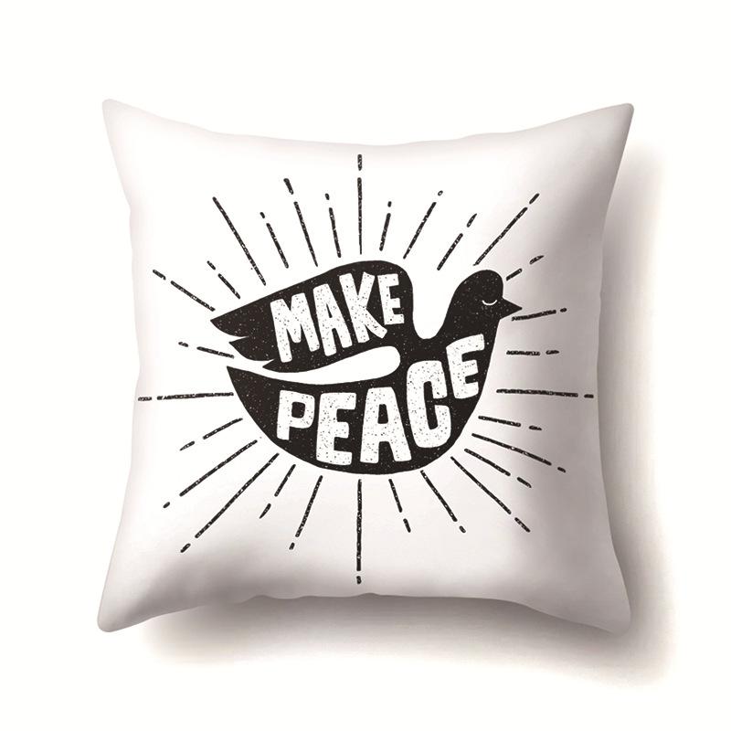 Nordic Style Ins Illustration Graffiti Polyester Pillowcase Car Decoration Home Printed Waist Rest Pillowcase