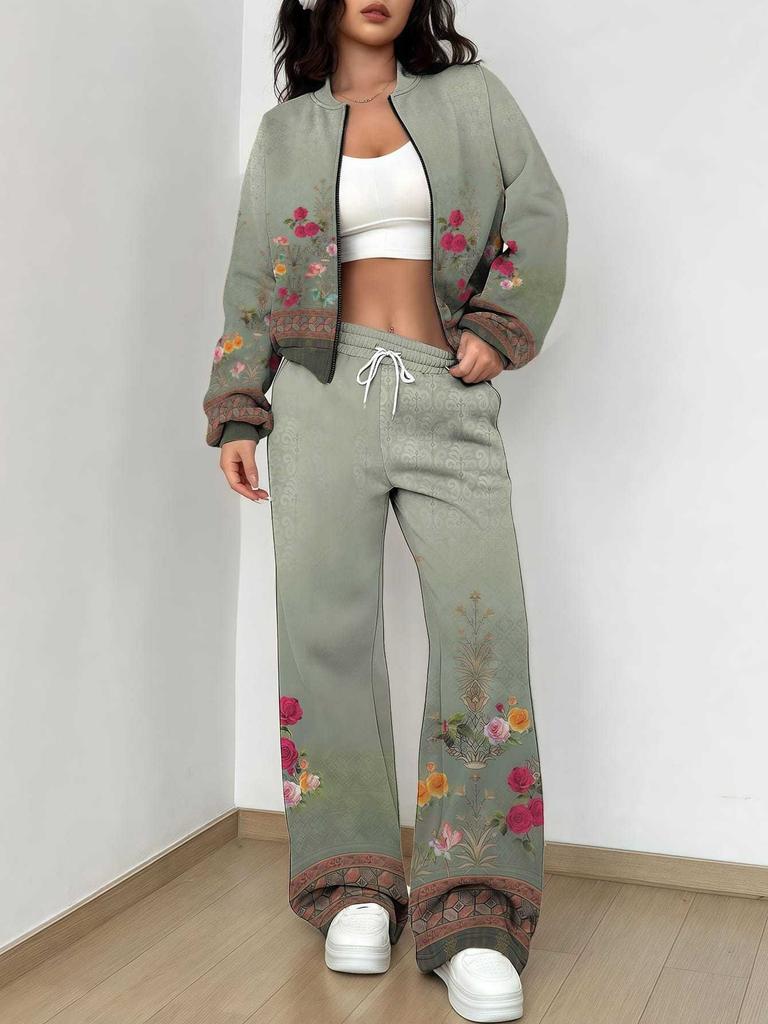 Ethnic Style Printing 1116 New Autumn and Winter New European Beautiful Woman Suit