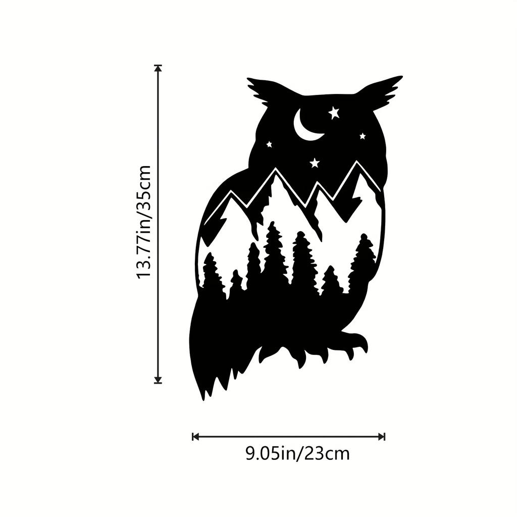 Wanddekoration aus Metall mit Eulenmotiv – Wandkunst mit schwarzen Eulen, ideal für Bauernhaus, Heimbüro und verschiedene Räume. Verbessert die Innen- und Außendekoration