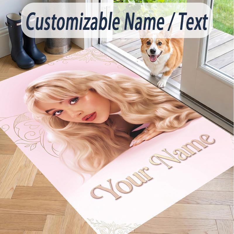 Custom Text Sabrina Carpenter Pattern Floor Rug Soft Indoor Carpet Mat Living Room Bedroom