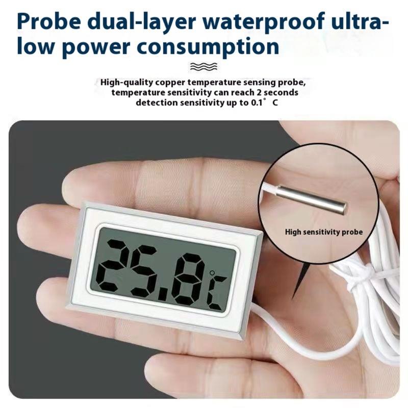 LCD Display Thermometers Digital Temperature Monitor with Probe Temperature Measuring Meter for Fridge Aquarium Freezer