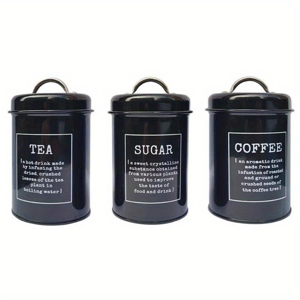 3 Stück/Set Metall-Aufbewahrungsbox Tee Kaffee Zuckerbehälter Küche Versiegelte Eisenboxen Einfacher Behälter zur Versiegelung von Trockennahrung Organizer Flasche