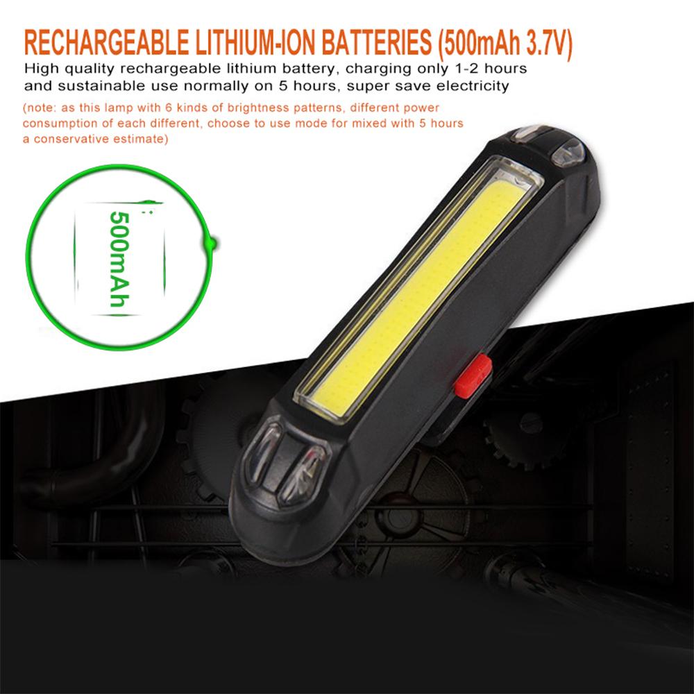 Red Bicycle Warning Lights COB Rear Bike Light Taillight Safety Warning USB Rechargeable Bicycle Tail Comet LED Lamp