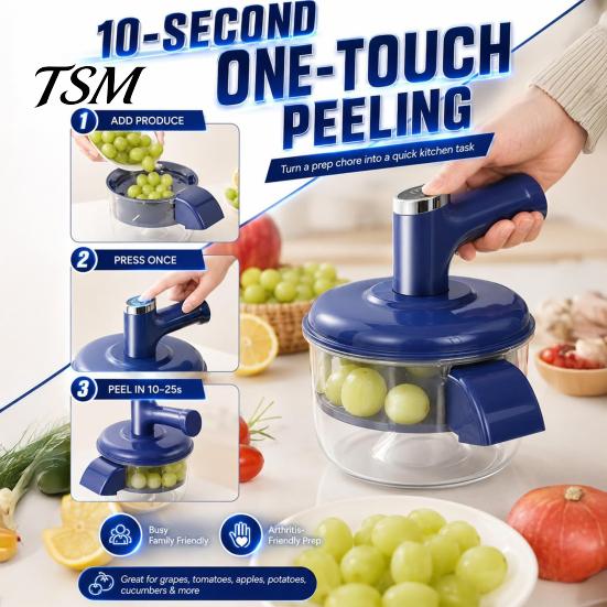 Kitchen Tool for Arthritis Automatic Electric Fruit Vegetable Peeler, Compact Stainless Steel Tool, Portable Appliance One-Click Operation Food