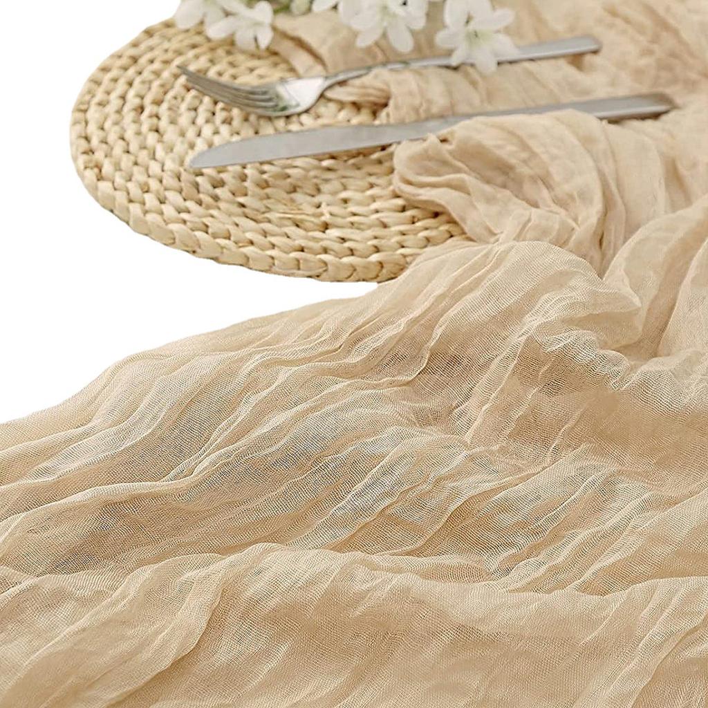 90x180cm Pleated Gauze Table Flag Country Wedding Party Decoration Holiday Rustic Style Table Flag Chevron Napkin Table Cloth
