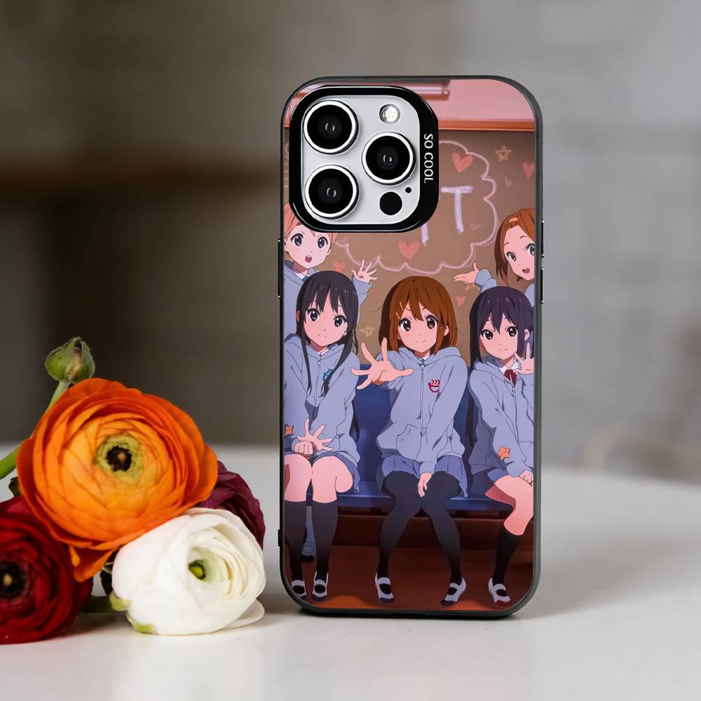 Anime K-ON Phone Case For iPhone 17,16,15,14,13,12,11 Plus,Pro Max,XS,Colorful Silver Phone case Funda Cover iPhone14Plus
