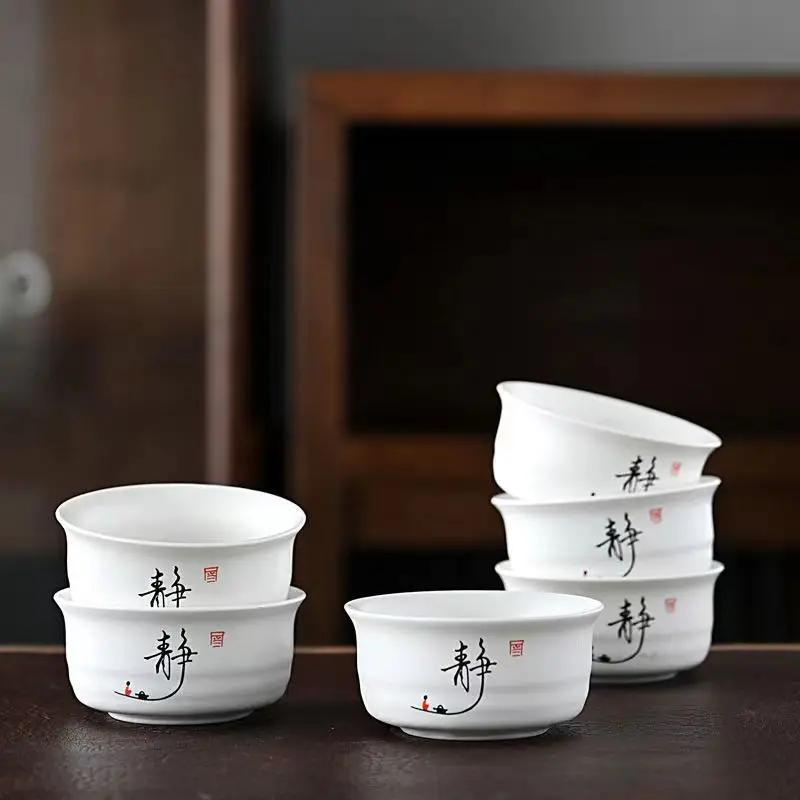 

Высококачественный набор чашек для чая кунг-фу с цветной глазурью, 6 шт., японский набор чашек для чая кунг-фу, фарфоровые чашки ручной работы, керамическая чашка для чая из костяного фарфора