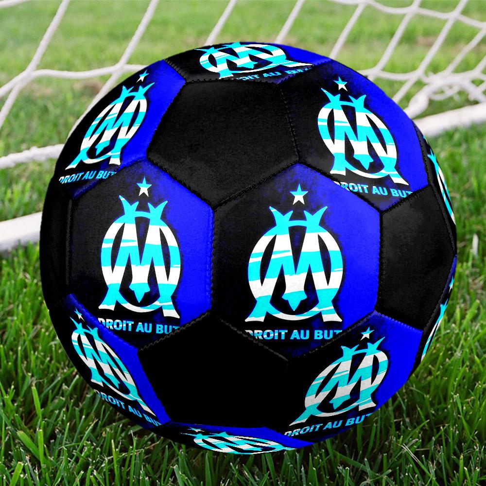 1PC Olympique De Marseille Size 5 Soccer Ball PrahaIndoor Soccer Ball Colorful All Ages Machine Stitched PVC Competition Ready Durable High-Bounce