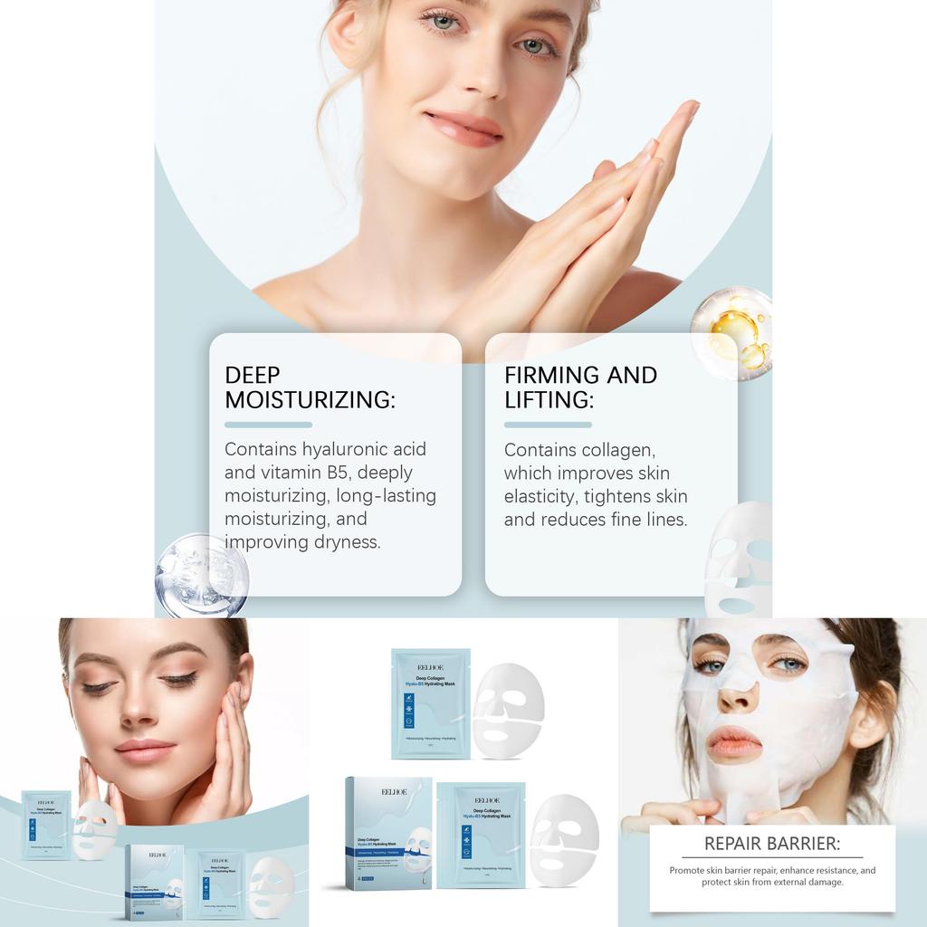 Eelhoe Collagen B5 Moisturizing Face Mask Ultra Hydrating Nourishing Skin Care Treatment