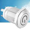 12mm Metal Button Switch with Power Icon White LED Light Self Reset 1 NO Switch(24V)