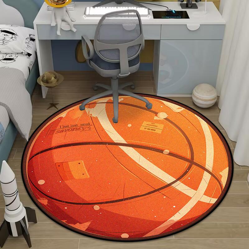 Moderní velký protiskluzový kulatý koberec se sférickým vzorem, měkký koberec do obývacího pokoje, nepouští vlákna, dekorace pokoje, podložka pod židli, pratelné v pračce