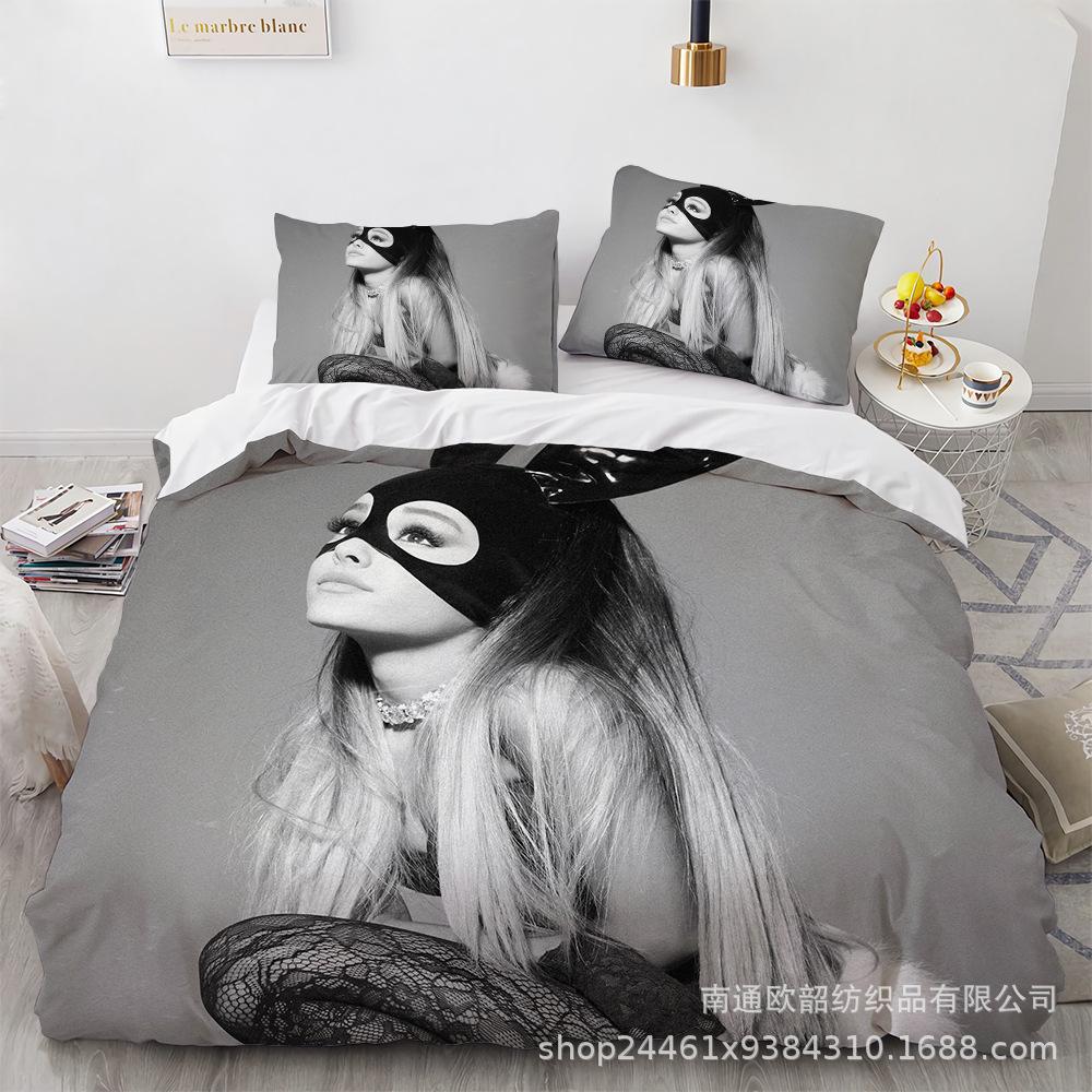 Three-Piece 3D Digital Printing Arianagrande Quilt Cover Home Textile Four-Piece Set