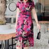 ZANZEA Women Floral Print Casual O-neck Short Sleeve Summer Dress