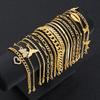 17Pcs/Set Bohemian Butterfly Heart Bracelets Set for Women Summer Seaside Gold Color Conch Fishtail Zircon Bracelets Jewelry New