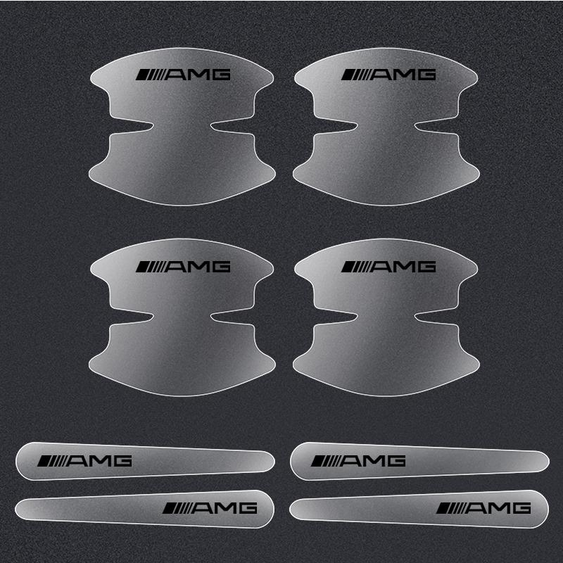 

8Pcs PVC Transparent Car Door Handle Wrist Bowl Trim Stickers For Mercedes Benz AMG W124 W202 W203 W204 W210 W211 Accessories