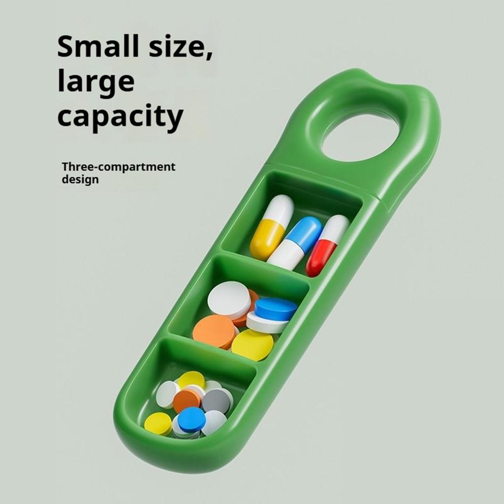 3 Compartment Portable Pill Box Mini Travel Medicine Organizer with Sealed Lid for Pill Vitamin Tablet Storage