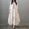 Loose Sleeved Cotton Linen Long Dress
