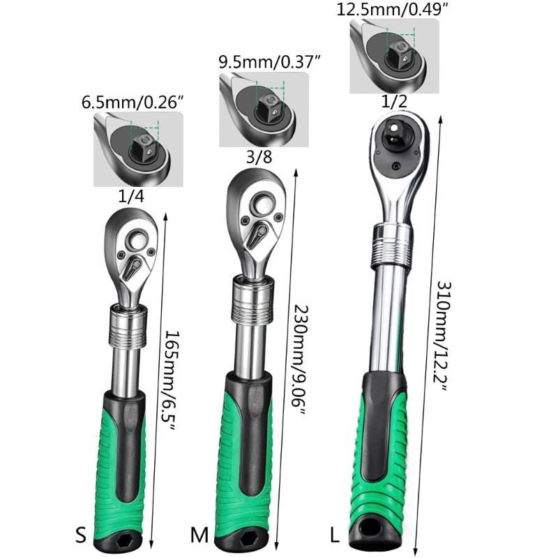 Ratchets Spanners 1/4" 3/8" 1/2" Mini Quick Release Sockets Tool Household Handle Repair Tool Wrenches for Car