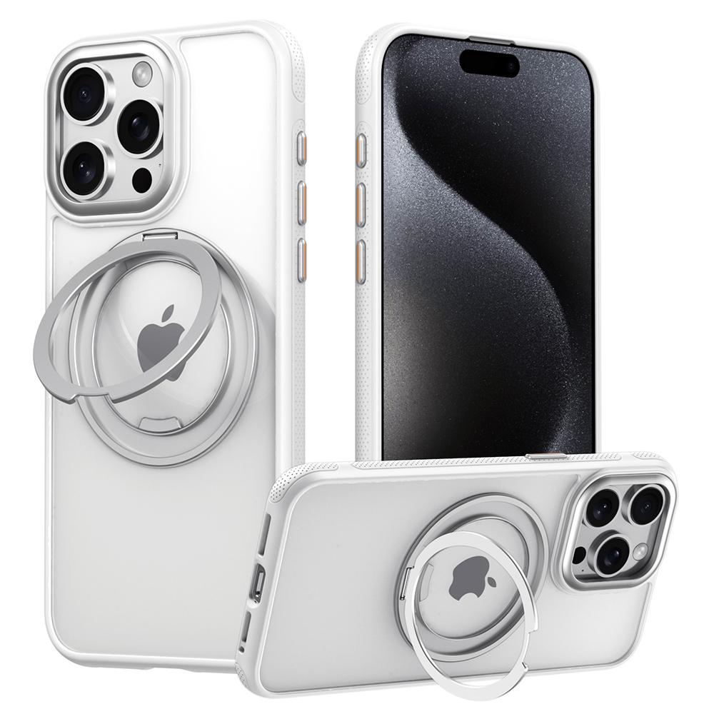 

For iPhone 15 Pro Case Compatible with MagSafe Kickstand TPU PC Phone Back Cover B