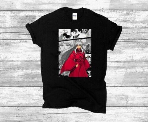 InuYasha Manga Style Graphic black hirt summer cotton XXL