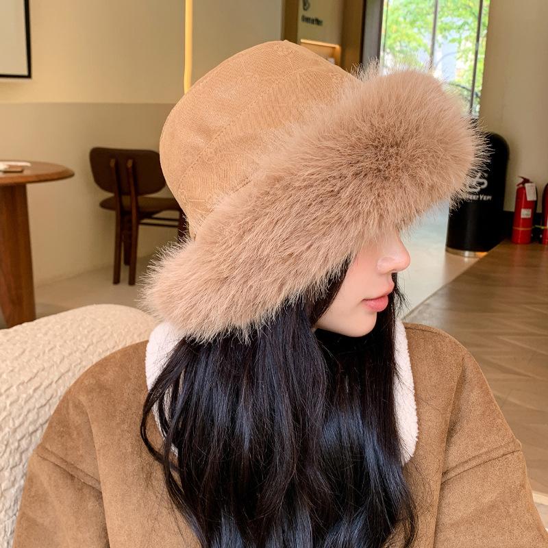 

Женская высококачественная панама из искусственной норки, зимняя теплая плюшевая утолщенная монгольская шапка