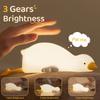 Duck Night Light 3 Brightness Adjustment Timing Nursery Sleeping Lamp Rechargeable Touch Control Bedside Lamp For Kids Room