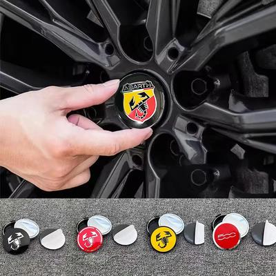 56mm Car Wheel Hub Cover Sticker Accessory For Fiat Abarth 500 Tipo FR Panda Argo Freemont Viaggio Bravo Punto Doblo Pulse Stilo