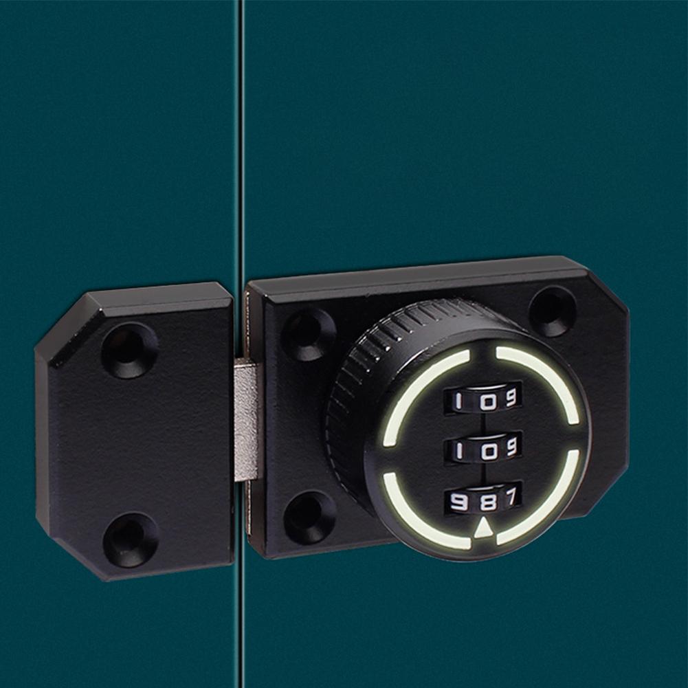 מנעול מגירה לדלתות ארון, ללא מפתח, מסגסוגת אבץ, מנעול דלת קומבינציה מסתובב 3 ספרות, מנעול ארון אבטחה נגד גניבה
