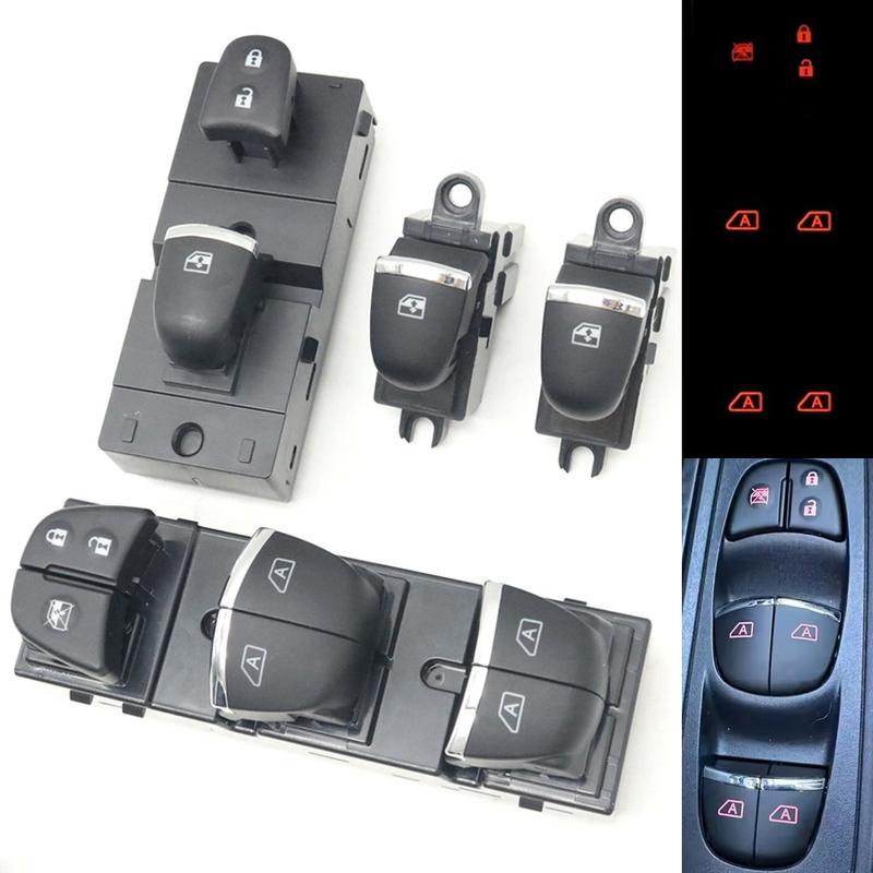 LHD Car Electric Power Window Lifter Control Button With Orange LED Backlight Switch 25401-6LA0A For Nissan Sentra -2025