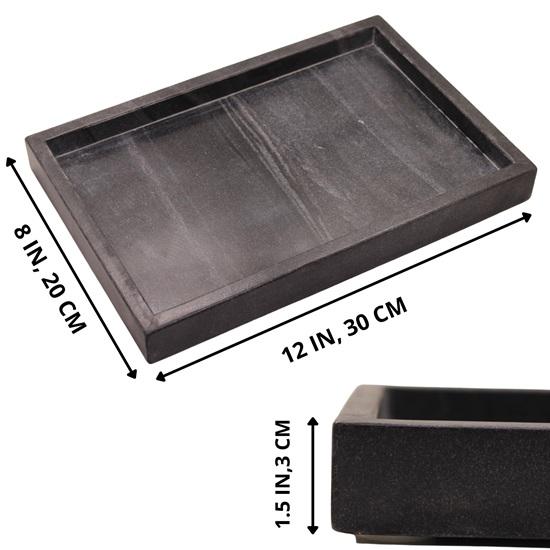30.48 cm Marble Tray for Desktop Kitchen Vanity Bathroom, Stone Organizer Tray for Coffee Table, Plate Holder for Tissues, Candles, Soap, Towel, Plant