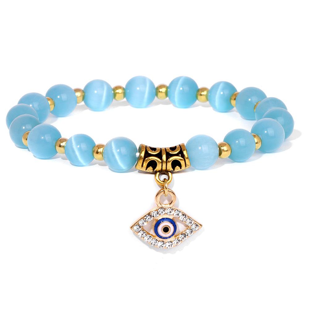 Fashion Evil Eye Natural Stone Beaded Bracelet for Women Men Amulet Protection Jewelry Yoga Spiritual Friendship Gifts