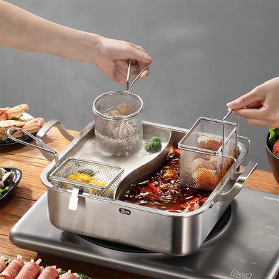 With Hook&Handle Deep Frying Basket Hotpot Strainer Mesh  For Dumplings French Fries