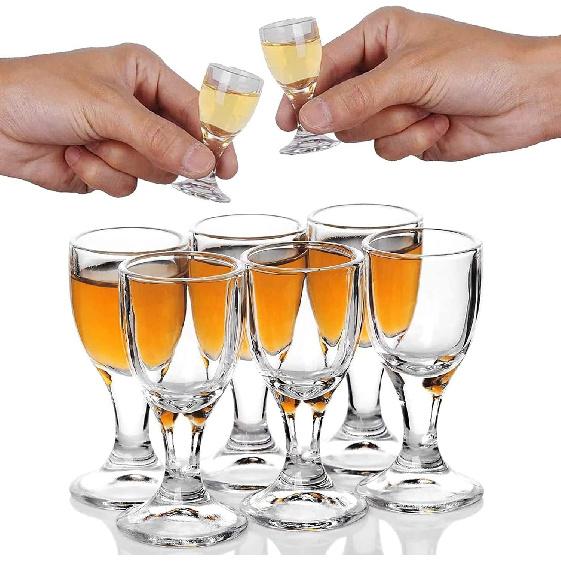 6+1 Set of Cups with Decanter Unique Mini Wine Shot Glasses Sake Spirits Cup Clear Alcohol Mini Liquor Shot Glass Luxur Drinking
