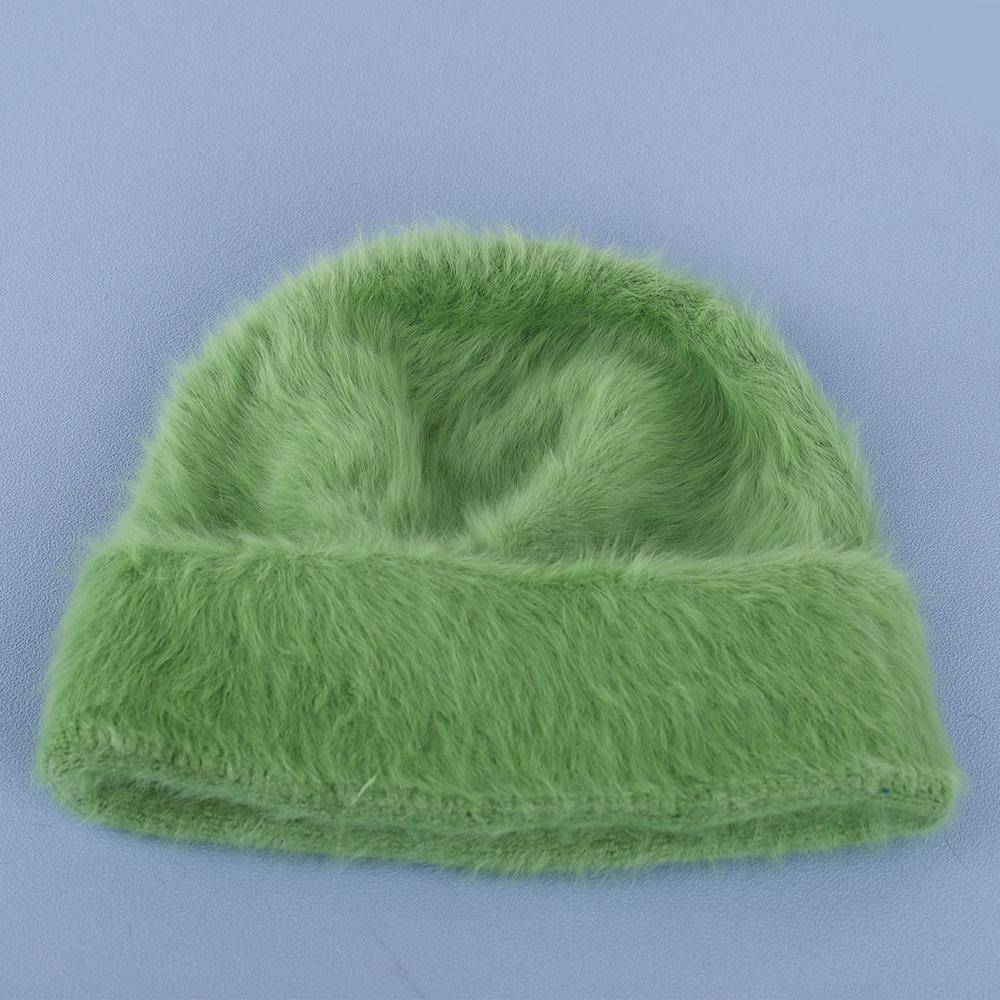 

Шапка-бини из кроличьего меха для женщин, осенне-зимняя, плюшевая, милая шапочка на голову, холодостойкая, теплая, пушистая шапка
